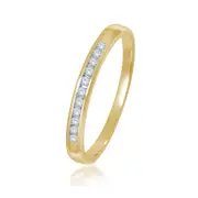 9kt Yellow Gold Diamond Channel Set Eternity Ring
