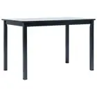 NNEVL Dining Table Black 114x71x75 cm Solid Rubber Wood