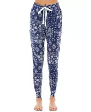 JACLYN INTIMATES Women's Jogger Pajama Bottoms In Batik Blue M