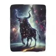 Star Sign Zodiac Taurus Sherpa Fleece Blanket