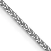 18 Inch 14K White Gold 1mm D/C Quadra Wheat Chain