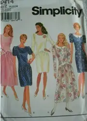 Simplicity Sewing Pattern 9414 Misses Dress with Variations Sizes 20-24