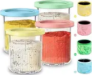 GoMaihe Set of 4 Creami Containers for Ninja Creami Ice Cream Maker, Tubs Accessories for NC501, NC500AMZ Series, BPA-Free, Dishwasher Safe, Leak-Proof, Reusable