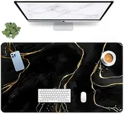 Arttown Black Gold Marble Mouse Pad Large Gaming Mat Rust Book Grain Non-Slip Desk Pad Keyboard and Mouse Desk Mat for Gamer, Office & Home, 31.5 x 15.7 in