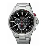 送禮首選★SEIKO SOLAR計時太陽能腕錶/黑/SSC493P1(V175-0DM0D) SK005 附提袋【全館滿額折價★APP下單點數4倍送】線上購買享_實體門市同步服務