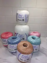 7 Aunt Lydia's Classic 10 Coats Crochet Thread 1 Jumbo Spool & 6 Smaller Spools