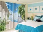 Romantic Gull Love Sea 3D Curtain Blockout Photo Printing Curtains Drape Fabric