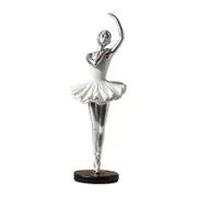 Ballerina Statues Figurines Resin Girl Figure Display Dancer Sculpture Statuette for Entrance Dorm Housewarming Dinning Table Style E Argent