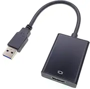 USB3.0 to HDMI Adapter Converter USB 3.0 External Display Graphic Card Audio Video 1080P Full HD Driver Free - Black