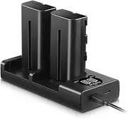 ENEGON NP-F550/NP-570 Battery Charger Set (2-Pack,2900mAh) Compatible with Sony Sony NP F970, F750, F770, F960, F530, F330, F570, CCD-SC55, TR516, TR716, TR818 and Some Led Light, Monitor, Recorder