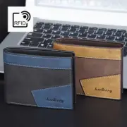 Men Safe RFID Bifold Leather Credit ID Card Holder Wallet Billfold Purse Clutch