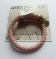 Alex and Ani Road to Romance Pink Braided Leather Wrap Begonia NWT Vintage 66