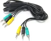 Replacement Audio Cable for 5.1 Channel Logitech Computer Speakers 3.5mm 1/8 TRS Plug Male to Male 6ft，Compatible with logitech z-5500, z-5450, z-5400, z-5300, z-906, z-680, x540 etc.