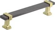 [Amerock] Cabinet Pull | Black Chrome/Brushed Gold | 5-1/16 inch (128 mm) Center to Center | Overton | 1 Pack | Drawer Pull | Drawer Handle | Cabinet Hardware