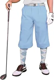 Light Blue Microfiber Golf Knickers (Plus Fours) for Men