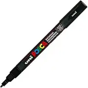 UNI-BALL POSCA MARKER PEN PC-3M - BLACK - 3 PACK OF PENS