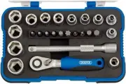 Draper 16354 1/4" Socket Set 25Pc - Metric, Chrome Vanadium Steel, Durable