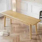 YQMHEZ Solid Wood Dining Bench, Decor Indoor Kitchen Farmhouse Wood Bench, Entryway Shoe Rack Bench, Bench end of Bed for Living Room, Hallway, Bedroom(Wood Color,120cm/47in)