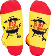 [Tmflexe] Unisex Cotton Novelty Food Gifts Socks Girls Gifts Ideas For Christmas Funny Socks Gifts for Women,Her,Daughter,Sons,TeenBoys for Men Women, Yellowred, One Size