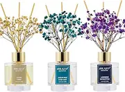Airkeep Reed Diffuser Set of 3,Clean Linen Ocean Mist&Sea Salt Lavender Eucalyptus Oil Reed Diffusers for Bedroom Living Room Office Aromatherapy Oil Reed Diffuser for Gift 50ml x 3