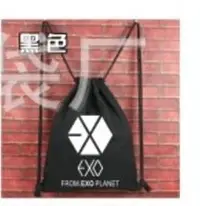 在飛比找Yahoo!奇摩拍賣優惠-EXO束口包EXO帆布包棉布抽繩包學生背包EXO包