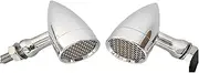Motorcycle Indicators Flowing Turn Signal Lights LED Turn Signals Amber Lens Tail Lights, Vintage Turning Blinker UN&IVE&RSAL For Ha&rl&ey Chopper(2043-Rear-chrome)