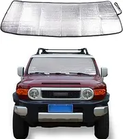 Windshield Sunshade Fit for Toyota FJ Cruiser 2007-2021, Folding Car Sun Shade for Front Window, Auto Sun Protection Visors Blocks UV Rays and Keeps Vehicle Cool