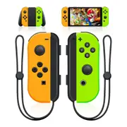 Wireless Joy Con Controller Switch Compatible Replacement Left Right Dual Vibration Wake Up Motion Control Yellow Green Gaming Fun