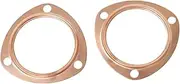 LucaSng 2 PCS 3 Inch Copper Header Exhaust Collector Gaskets, Exhaust Gaskets, Durable, Reusable for SBC BBC 302 350 454 383 Exhaust Gaskets (3 Bolt Pattern)