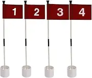 Putting Green Flags and Golf Hole Cup 4Pcs Set, Double-Sided Numbered Golf Flags (1-4), Detachable Golf Flagstick(Total Height 83cm, 10.7cm Dia Hole Cup)
