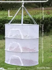 3 Layer Indoor Outdoor Air Drying Rack Vegetable Fruit Herbs Hang Dry Mesh Net