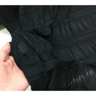 黑色百褶壓皺彈力氨綸面料 原創設計師DIY連衣裙打底服裝布料布匹