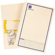 Avery Foolscap Tubeclip Files Buff with Navy Border 5 Pack