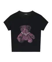 graphic print T-shirt M black