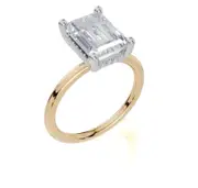 18ct Yellow Gold Emerald Cut 3.10 Carat tw of Diamonds Ring