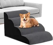 Dog Stairs for Bed, 4 Steps Dog Stairs Ramp for High Beds, Non-Slip Waterproof Cat Ladder Soft High Density Foam Pet Ramp for Small Breeds Older Doggy