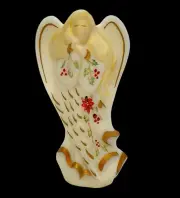 NIB Fenton Radiant Angel Figurine Signed Poinsettia with Gold #676/1000