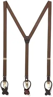 [JJ Suspenders] Thin Suspenders, Elastic Y Back Men's Dress, Formal, Casual Dual Button Clip On