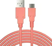 ECHZOVE Charger Compatible with Nintendo Switch, Charging Cable Compatible with Nintendo Switch, Charger Cable Compatible with Nintendo Switch Pro Controllers - Coral (4.92ft)