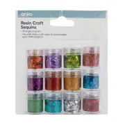 12 Piece Resin Craft Sequins