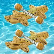 [2024 New Version Patented] 4Pcs Pool Floats Inflatable Raft Pool Toys for Kids Ages 6-8-12 & Adults, Battle Log Rafts Water Toys Kids, Swimming Pool Game Pool Party Outdoor for Family