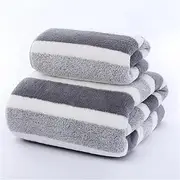 JSEIAJB 140x70cm Bath Towel Quick Dry Bath Towel Soft Large Beach Towel Bathrobe Microfiber Bathrobe(Gray)