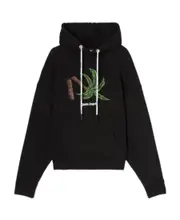Palm Angels Broken Palm Embroidered Drawstring Hoodie S,XL,M Black