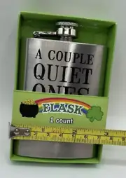 Irish Whiskey Flask Stainless Steel "A Couple Quiet Ones" 3.5" NEW