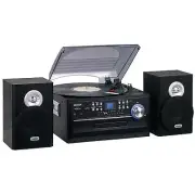 JENSEN 3Speed Stereo Turntable with CD System Cassette and AMbyFM Stereo Radio