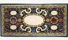 6'x3' antique Black Marble Dining center Table Top Inlay pietra dura lapis table