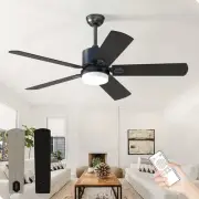 52 Inch Ceiling Fans with Lights and Remote, Outdoor Ceiling Fan with Lights ...