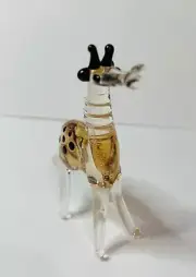 Glass figurine Hand blown glass Giraffe Murano style figurine