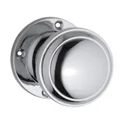 0735 Door Knob Milton Round Rose Pair Chrome Plated D54xP65mm BP57mm