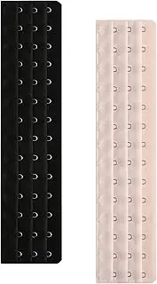 [MosBug] Corset Extender 14 Hooks bra extender Pack of 2 Black&Light Beige, 2pcs:14hook/Light Beige&black